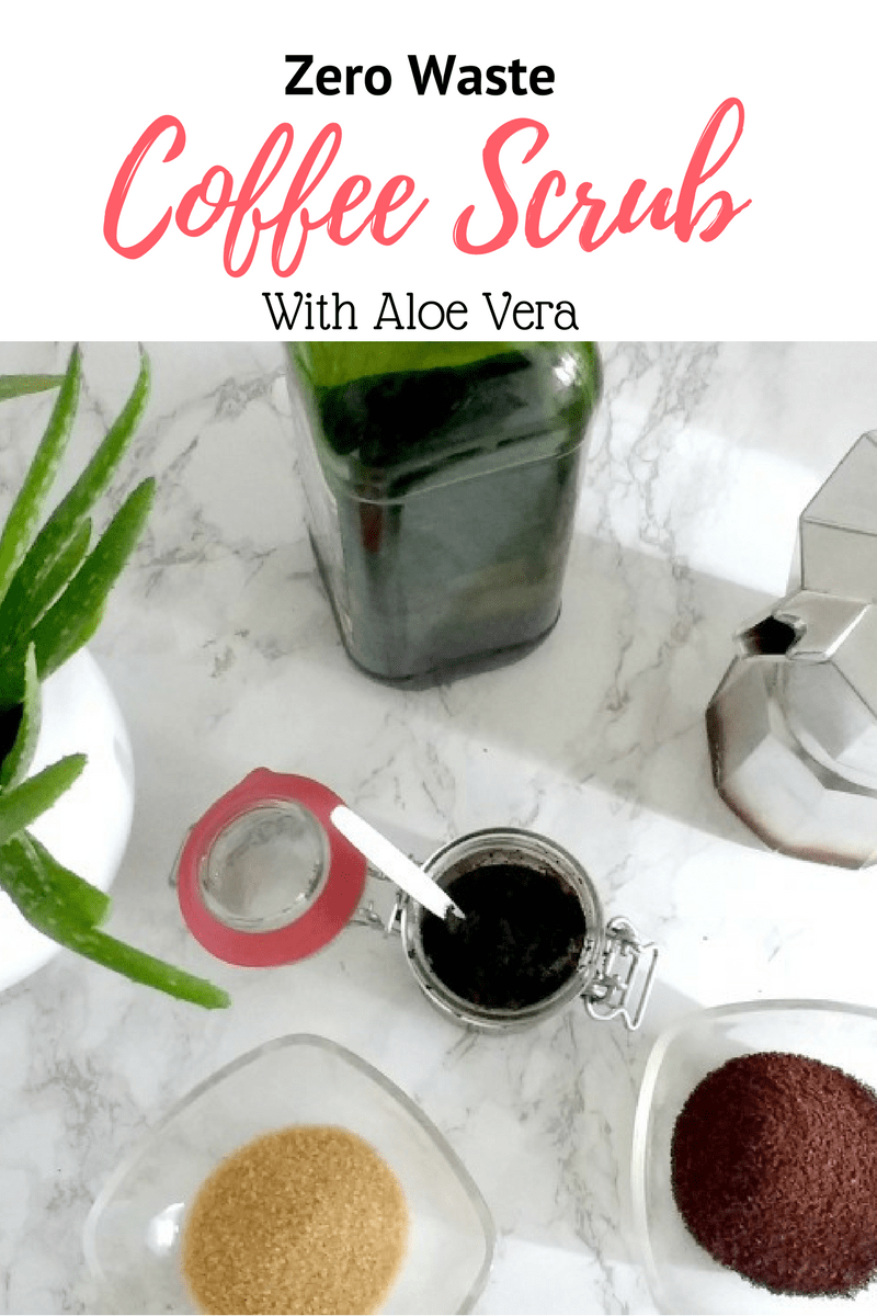 DIY Coffee Scrub With Aloe Vera. Zero Waste & Vegan